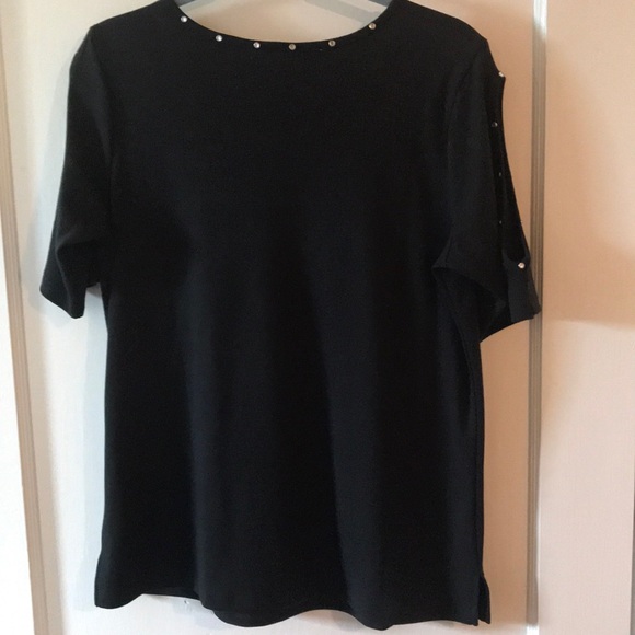 NWOT. QUACKER FACTORY TOP - clear stones/arm hole - Picture 3 of 5